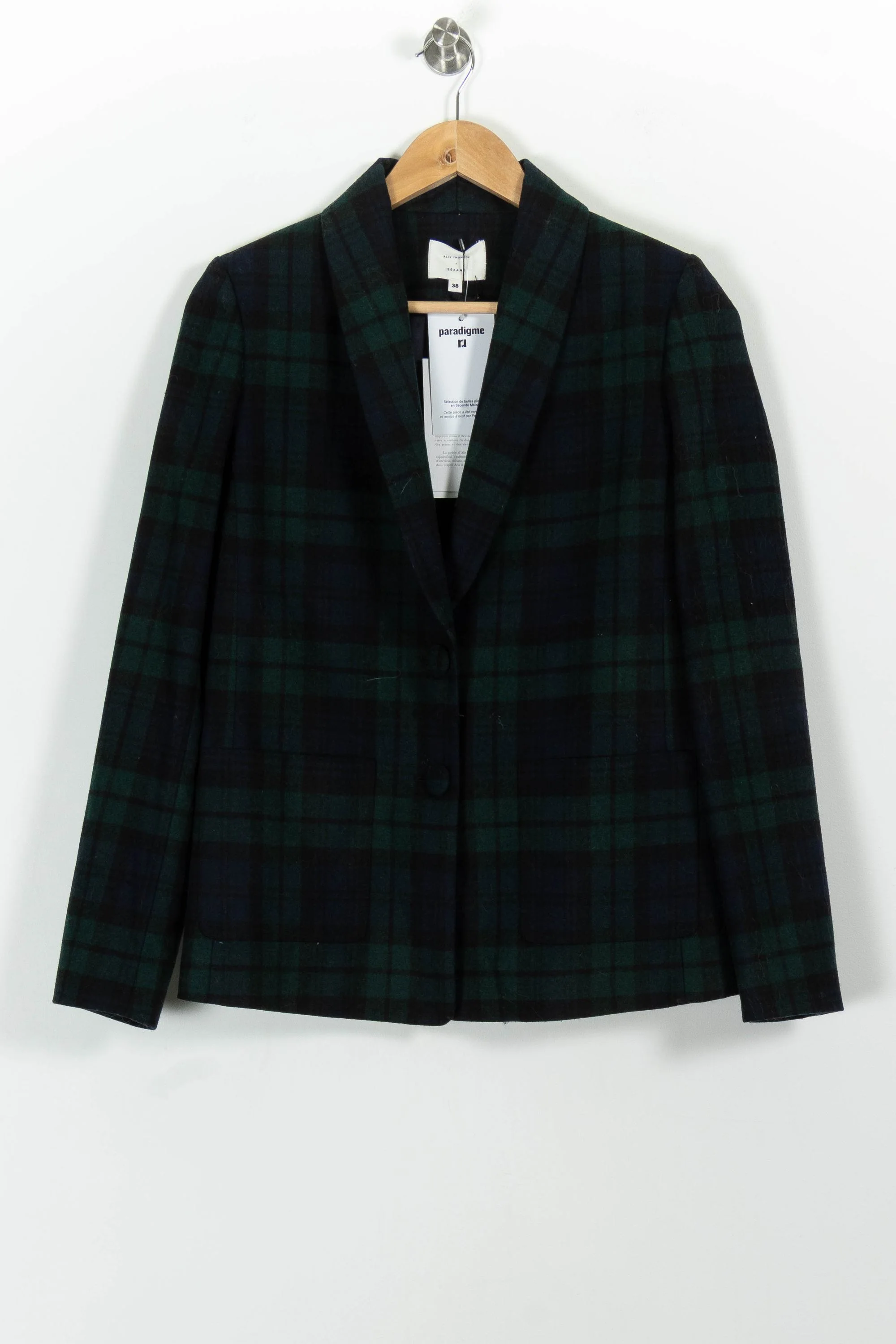 Veste à Carreaux Verte et Noire - Taille M/38 - Image 2