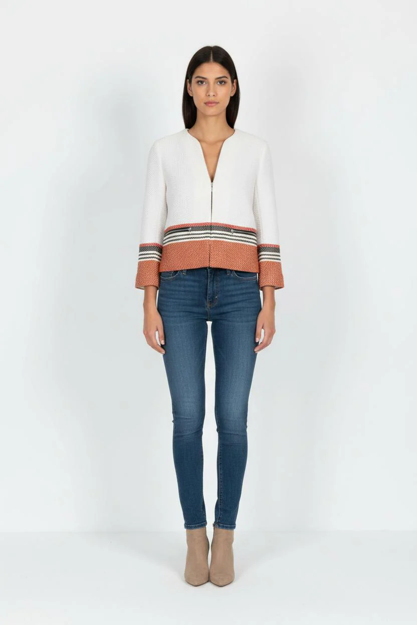 Veste Blanche et Orange - Taille S/36