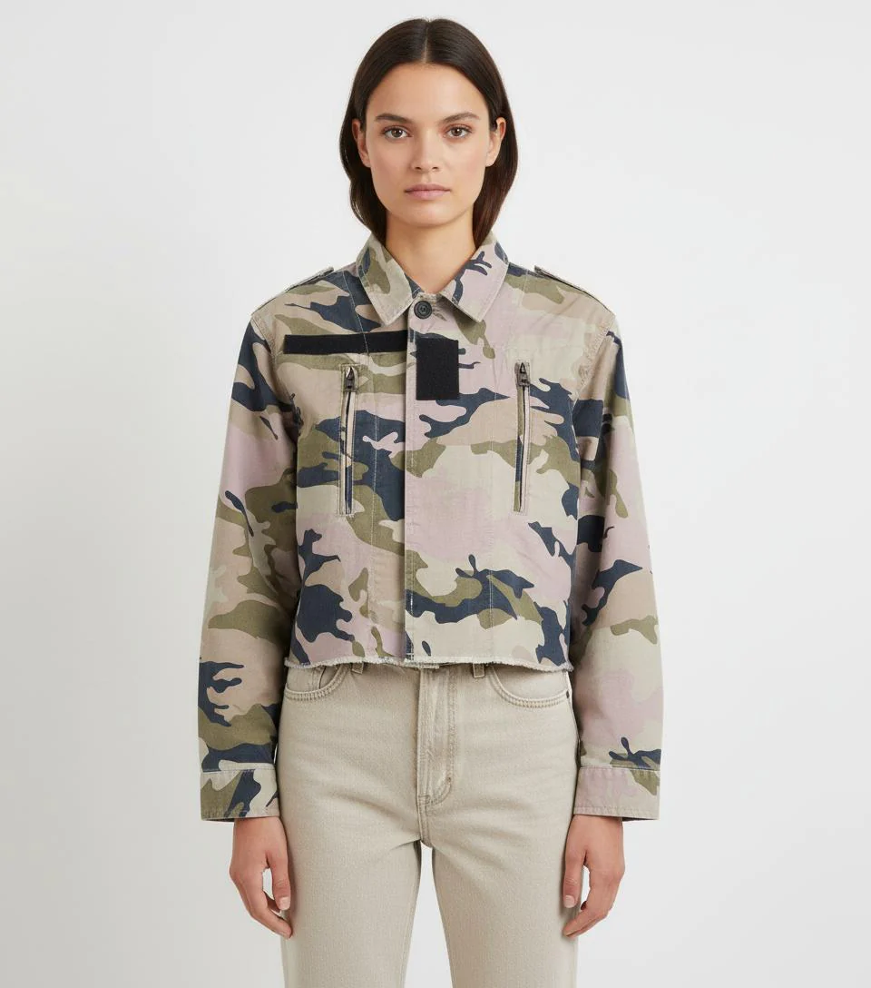 Veste Camouflage Kaki et Bleu - Taille XS/34