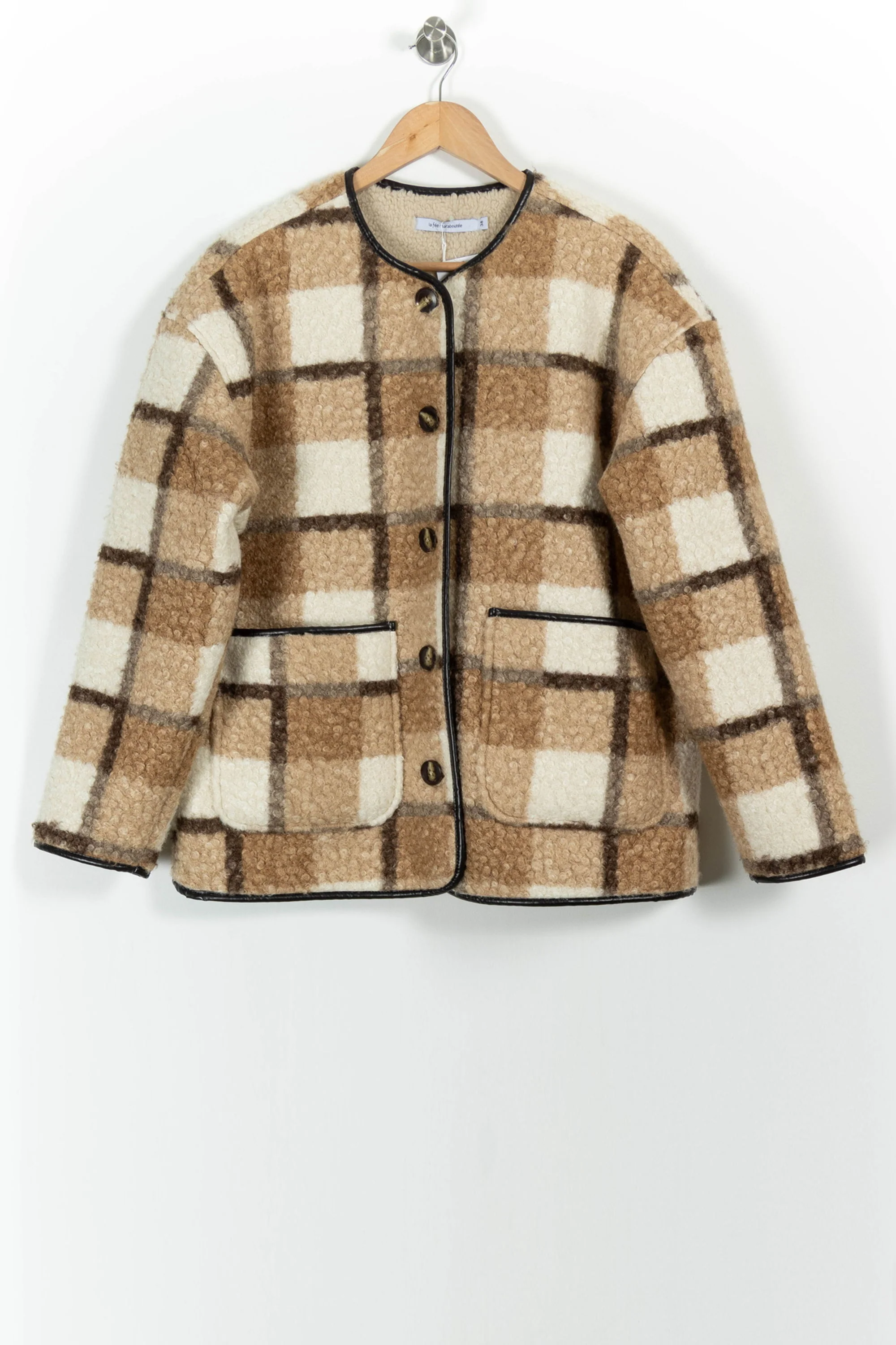 Veste Carreaux Beige et Blanc - Taille M/38 - Image 2