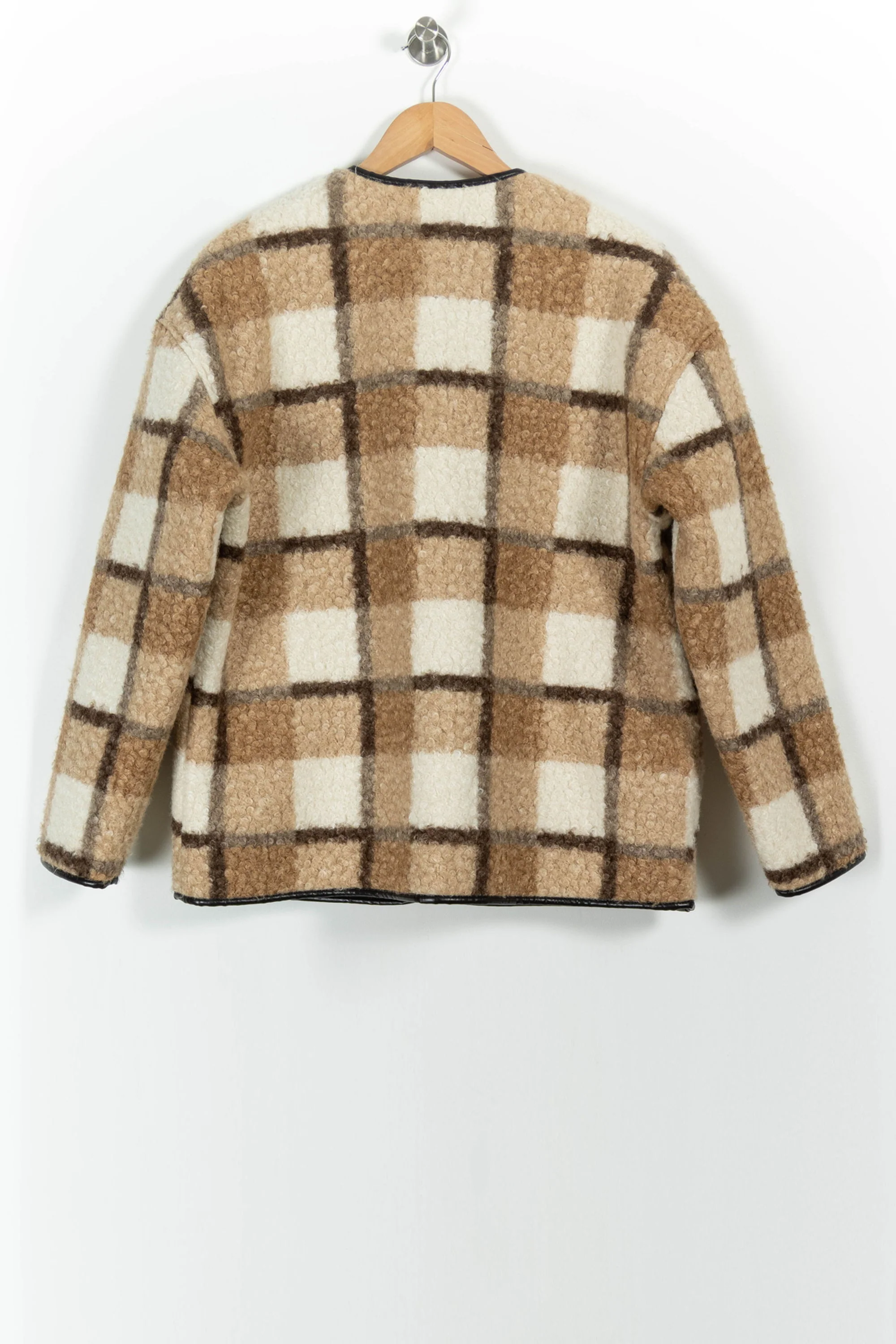 Veste Carreaux Beige et Blanc - Taille M/38 - Image 4