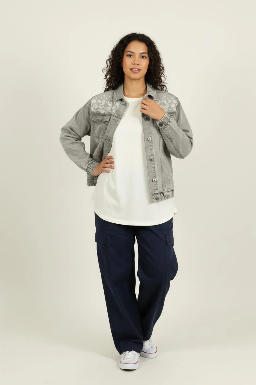 Veste en Jean Grise - Taille M/38