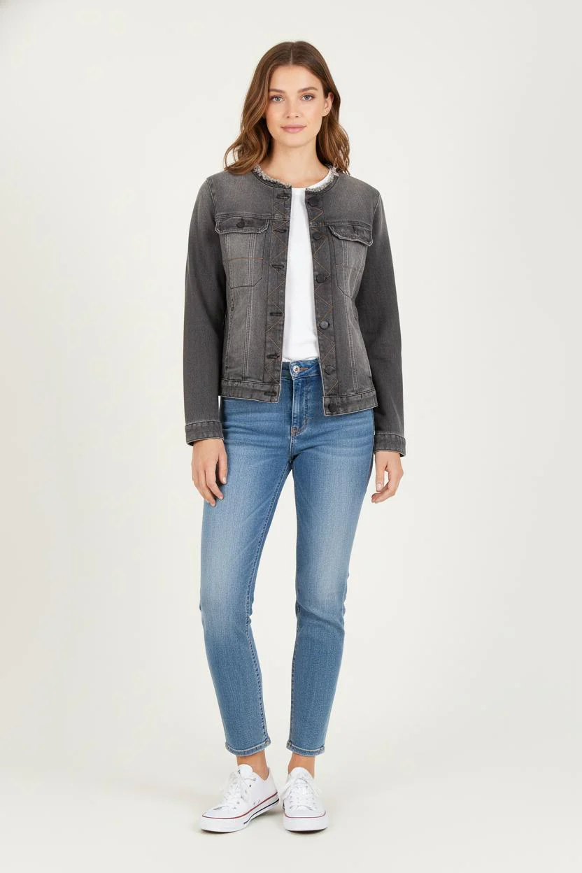 Veste en Jean Noire - Taille M/38
