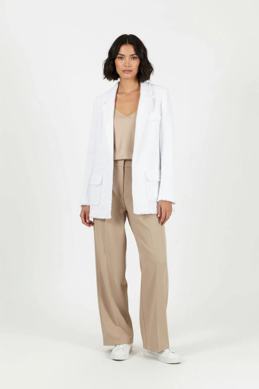 Veste en tweed Blanche - Taille XXXL/46