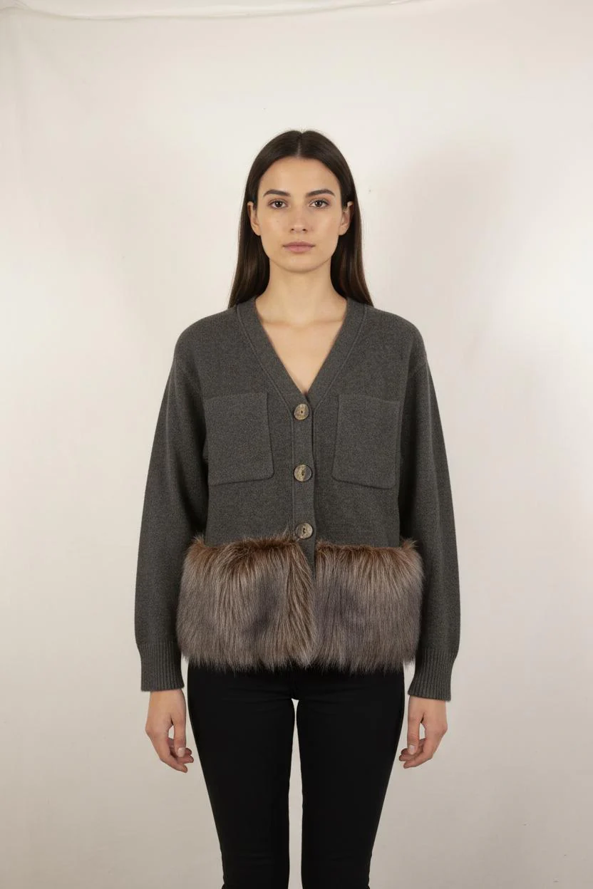 Veste Grise et Marron - Taille S/36