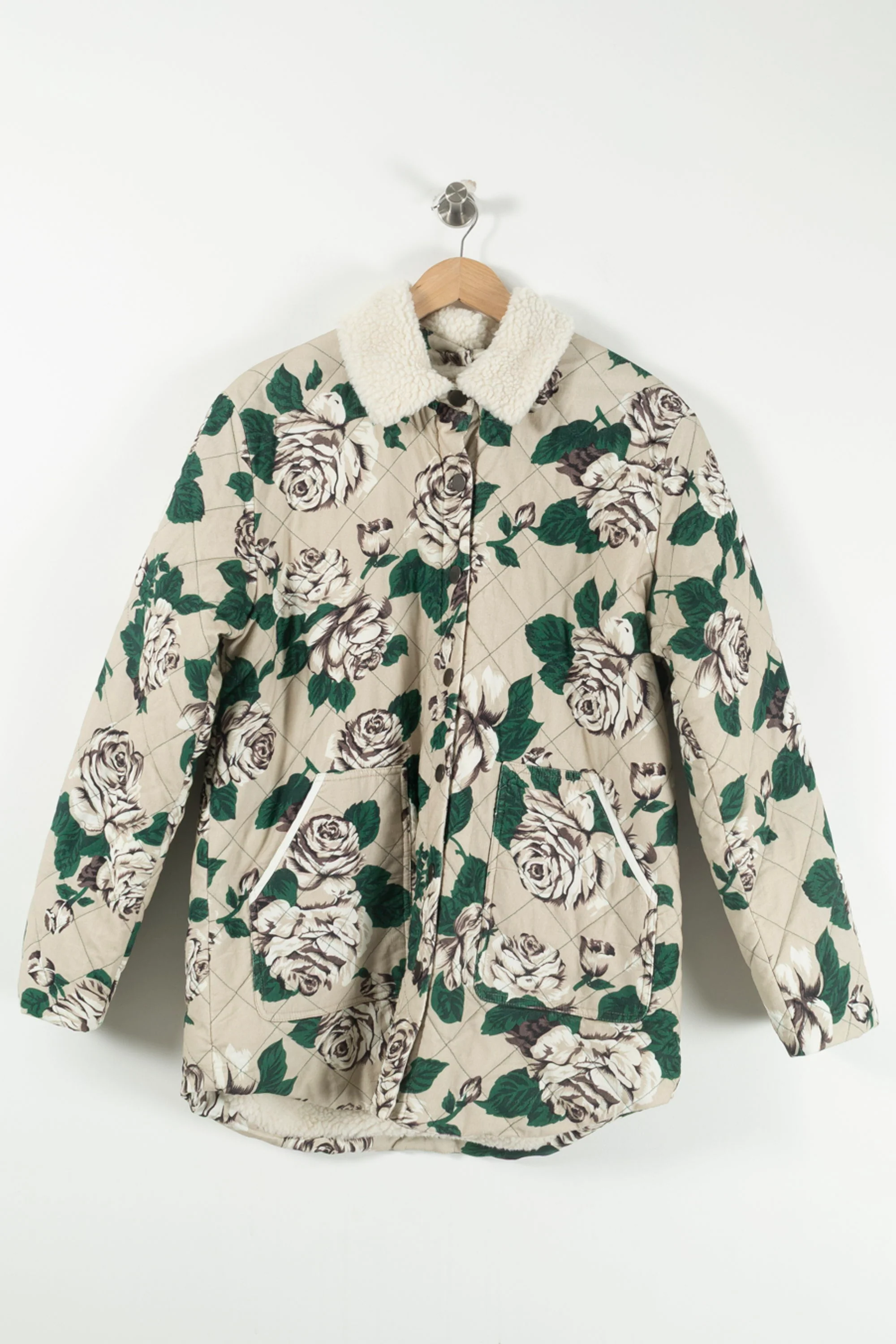 Veste Matelassée Beige et Vert - Taille L/40 - Image 2